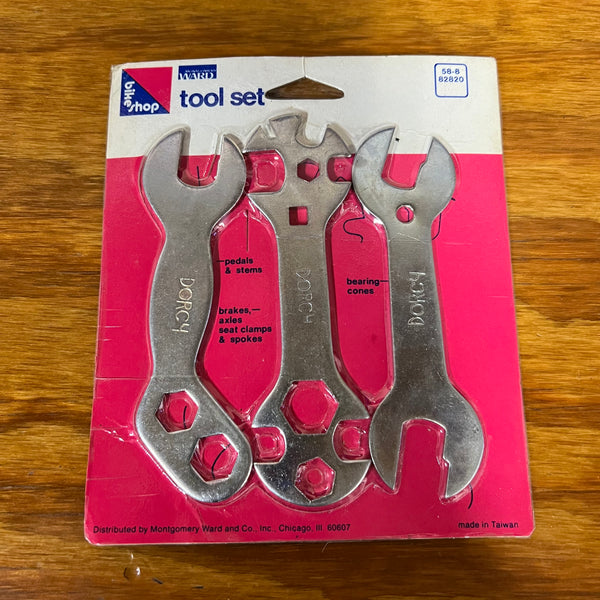 schwinn bicycle tools DORCY 3PC BICYCLE TOOL BAG WRENCH SET SCHWINN COLUMBIA BMX VINTAGE NOS – Bicycle Heaven