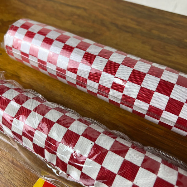 OLD SCHOOL CHECKERBOARD WHITE / RED BMX 3 PIECE PAD SET BUCKEYE