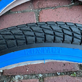 BICYCLE TIRES 20 X 1.95 BLACK / BLUE WALL FIT OLD SCHOOL BMX GT MONGOOSE SCHWINN & OTHERS NEW