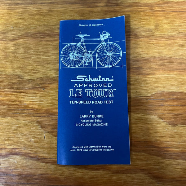 1974 SCHWINN LETOUR TEN SPEED ROAD TEST BROCHURE BICYCLE CATALOG