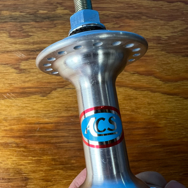 BICYCLE BMX ACS FRONT HUB SILVER OLD SCHOOL 36 HOLES 1988