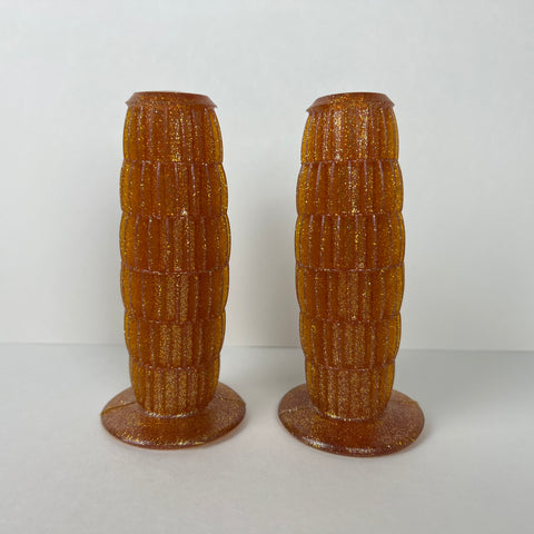 BABAC BICYCLE GRIPS COPPER TONE / GLITTER 7/8" I.D. 4-7/8" LONG VINTAGE NOS