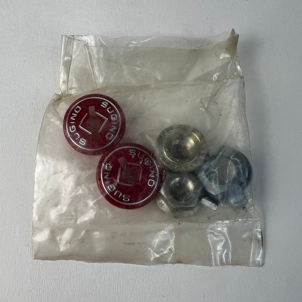 SUGINO BMX CRANK DUST CAPS RED FOR 80-87 OLD SCHOOL CT MAXY CROSS