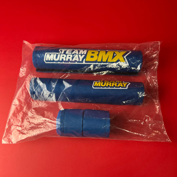 OLD SCHOOL BMX BICYCLE PAD SET TEAM MURRAY BLUE / YELLOW / WHITE