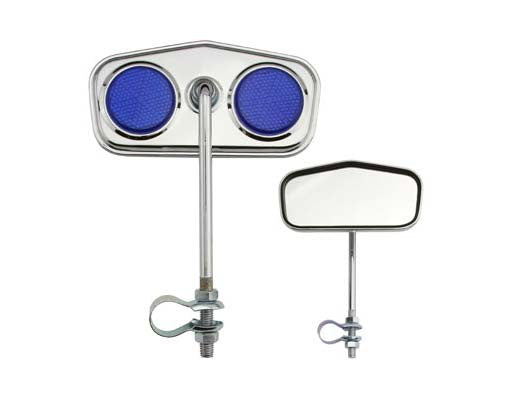 Diamond Mirror Chrome Blue Reflectors – Bicycle Heaven
