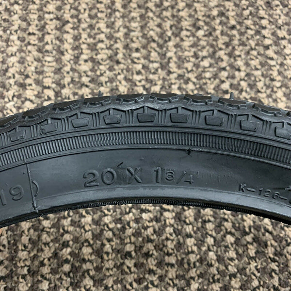 BICYCLE TIRE 20 X 1-3/4 BLACK FITS SCHWINN STING RAYS BICYCLES S-7