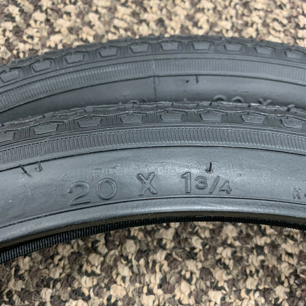BICYCLE TIRES 20 X 1-3/4 BLACK FITS SCHWINN STING RAYS BICYCLES S
