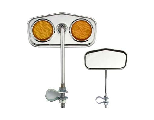 Diamond Mirror Chrome Amber Reflectors