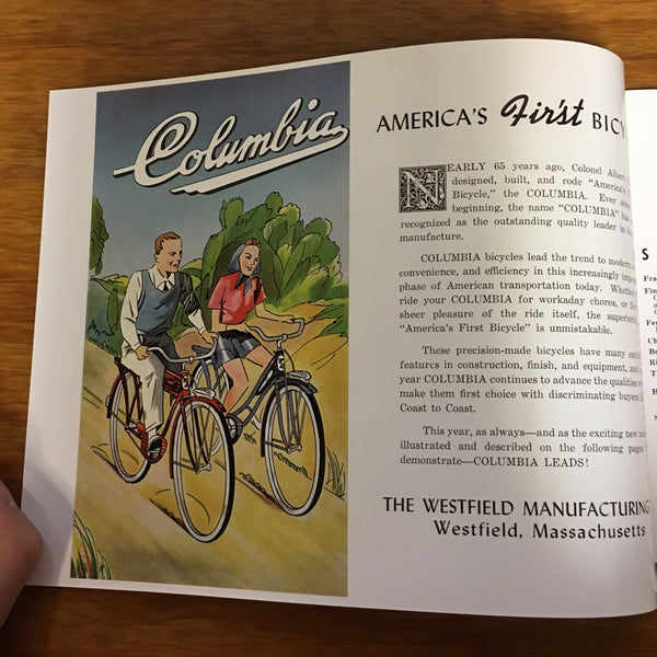 MINT PREWAR COLLECTABLE 1941 COLUMBIA BICYCLE BROCHURE CATALOG MANUAL