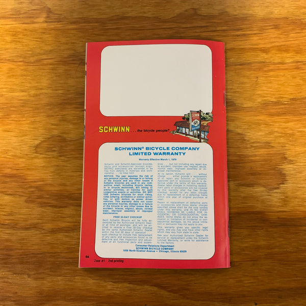 1980 2ND EDITION SCHWINN BICYCLE & ACCESSORIES CATALOG BOOK ROAD STING – Bicycle Heaven