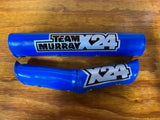 OLD SCHOOL BMX BLUE TEAM MURRAY X24 FRAME TOP TUBE & V BAR PADS VINTAGE NOS