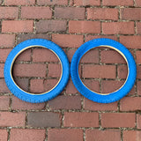 VINTAGE BICYCLE TIRES BLUE WALL 16 X 1.75 FIT OLD SCHOOL BMX NOS NEW