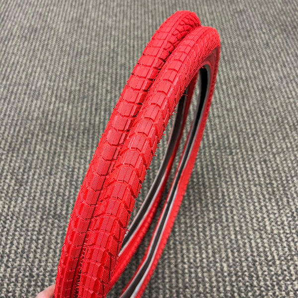 BICYCLE TIRES 20 X 1.95 RED WALL FITS OLD SCHOOL BMX GT MONGOOSE SCHWI Bicycle Heaven