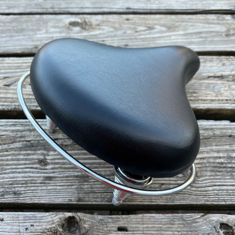 BICYCLE SEAT COMFORT HEAVY DUTY SPRINGS CRASH RAIL NEW BLACK FOR SCHWINN & OTHER