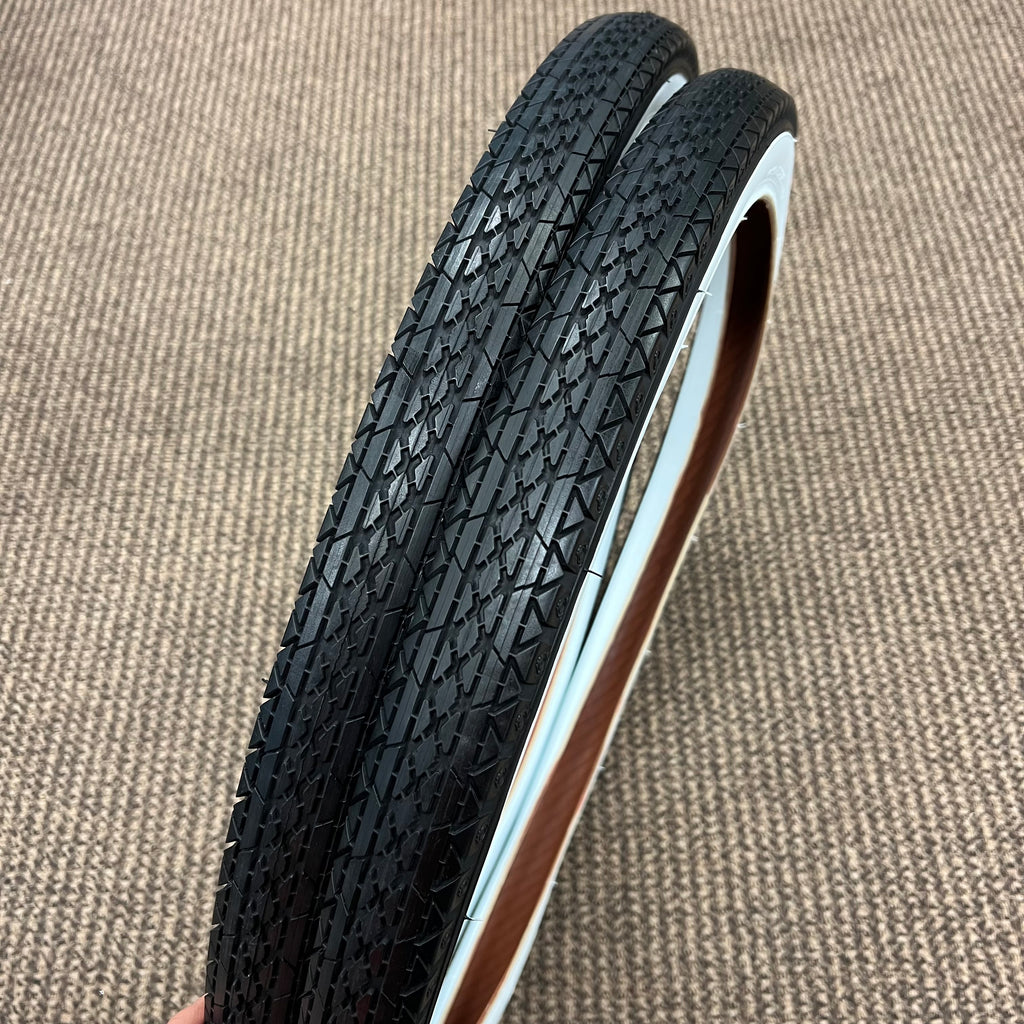 BICYCLE TIRES 26 X 2.125 GOOD YEAR TREAD WHITE WALL FITS SCHWINN & OTHERS NEW