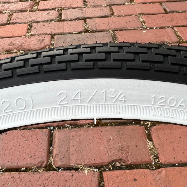 schwinn bicycle tire 24 inch BICYCLE TIRE FIT SCHWINN 24 X 1-3/4 S-7 WHEELS FLEET STARLET WHITE WAL – Bicycle Heaven