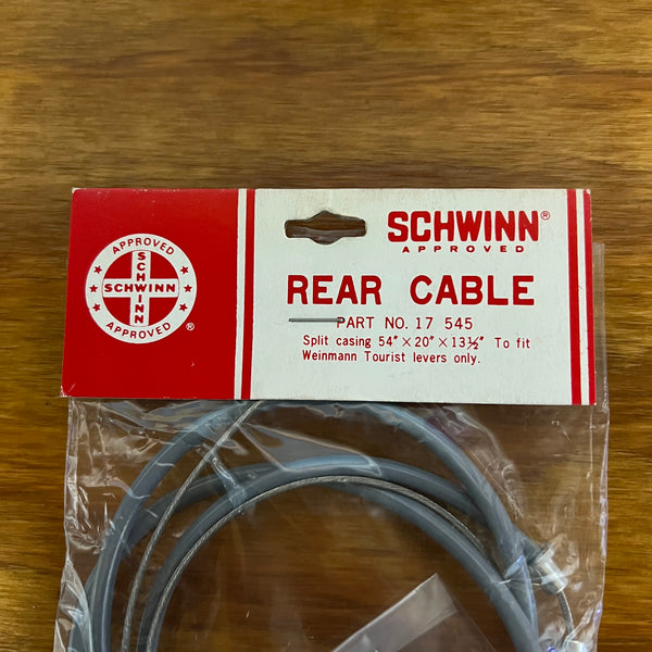 SCHWINN BRAKE REAR CABLE TO FIT WEINMANN TOURIST LEVERS ONLY NO 17545 NOS