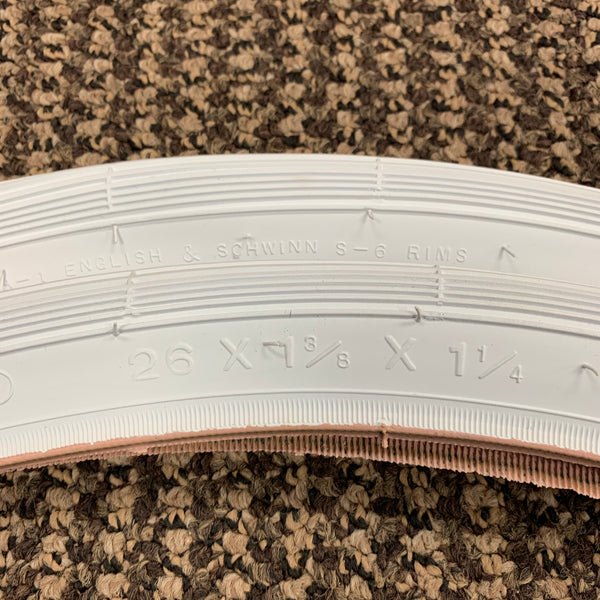 Schwinn S6 BICYCLE TIRES WHITE WALLS FIT SCHWINN 26 X