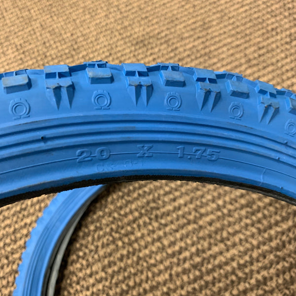 BMX BICYCLE TIRE SET VINTAGE BLUE 20 INCH BIKES NOS NEW
