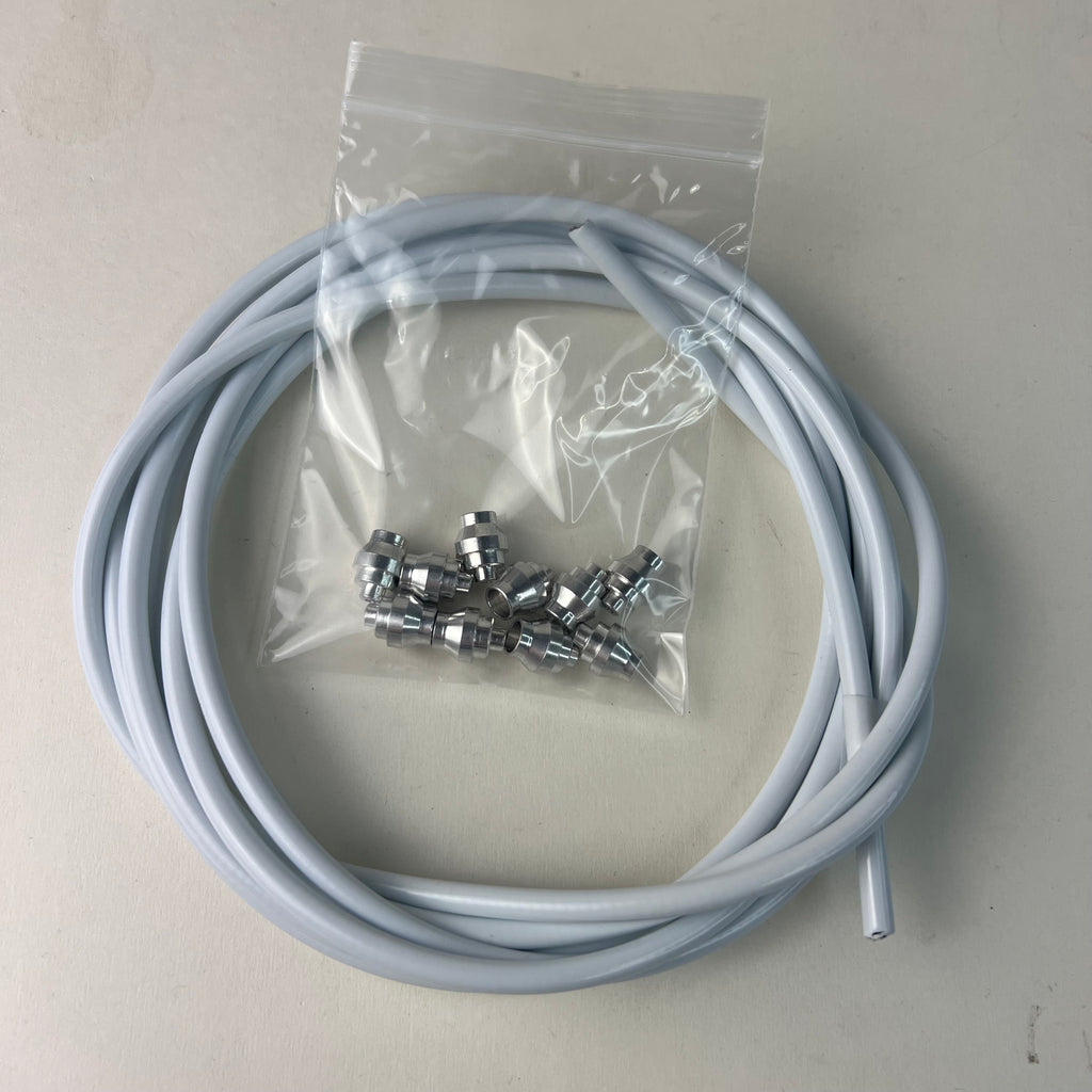 101 INCHES WHITE CABLE HOUSING / 10 CABLE FERRULES