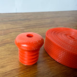 BICYCLE HANDLEBAR TAPE & PLUGS SOLID ORANGE FITS SCHWINN & OTHERS VINTAGE NOS