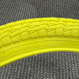 BICYCLE TIRE 20 X 1.95 YELLOW FITS OLD SCHOOL BMX GT MONGOOSE SCHWINN OTHERS