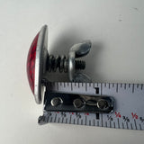 Vintage Bicycle Red Oval Rear Reflector Metal Housing Wing Nut NOS