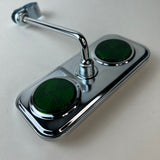 Rectangle Mirror Chrome Green Reflectors.