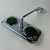Rectangle Mirror Chrome Green Reflectors.