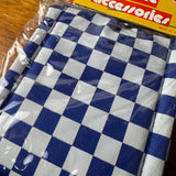 OLD SCHOOL CHECKERBOARD WHITE / BLUE BMX 3 PIECE PAD SET BUCKEYE VINTAGE NOS