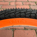 BICYCLE TIRE 20 X 1.95 BLACK / ORANGE WALL FITS OLD SCHOOL BMX GT MONGOOSE SCHWINN