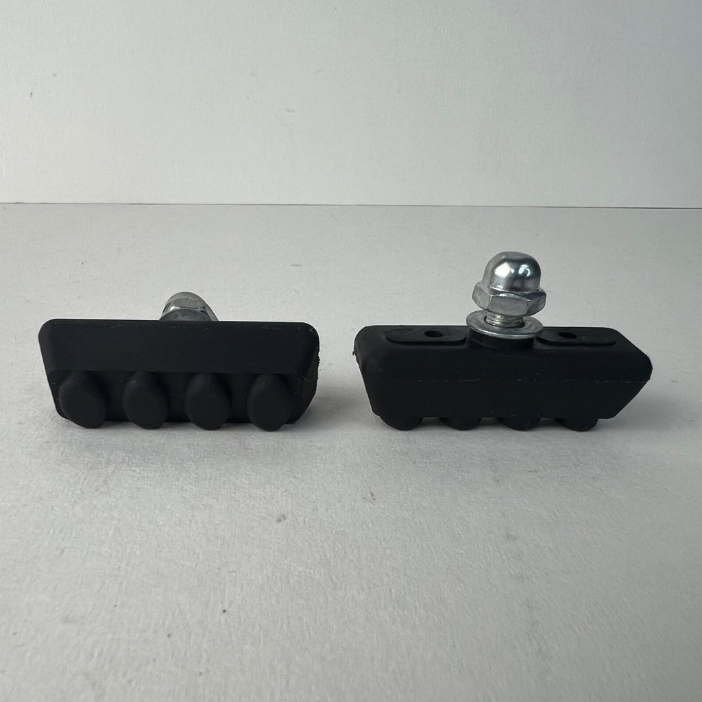 NOS Vintage Bicycle V-Brake Brake Pads Shoes Pair Threaded Post Black MTB BMX
