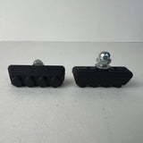 NOS Vintage Bicycle V-Brake Brake Pads Shoes Pair Threaded Post Black MTB BMX