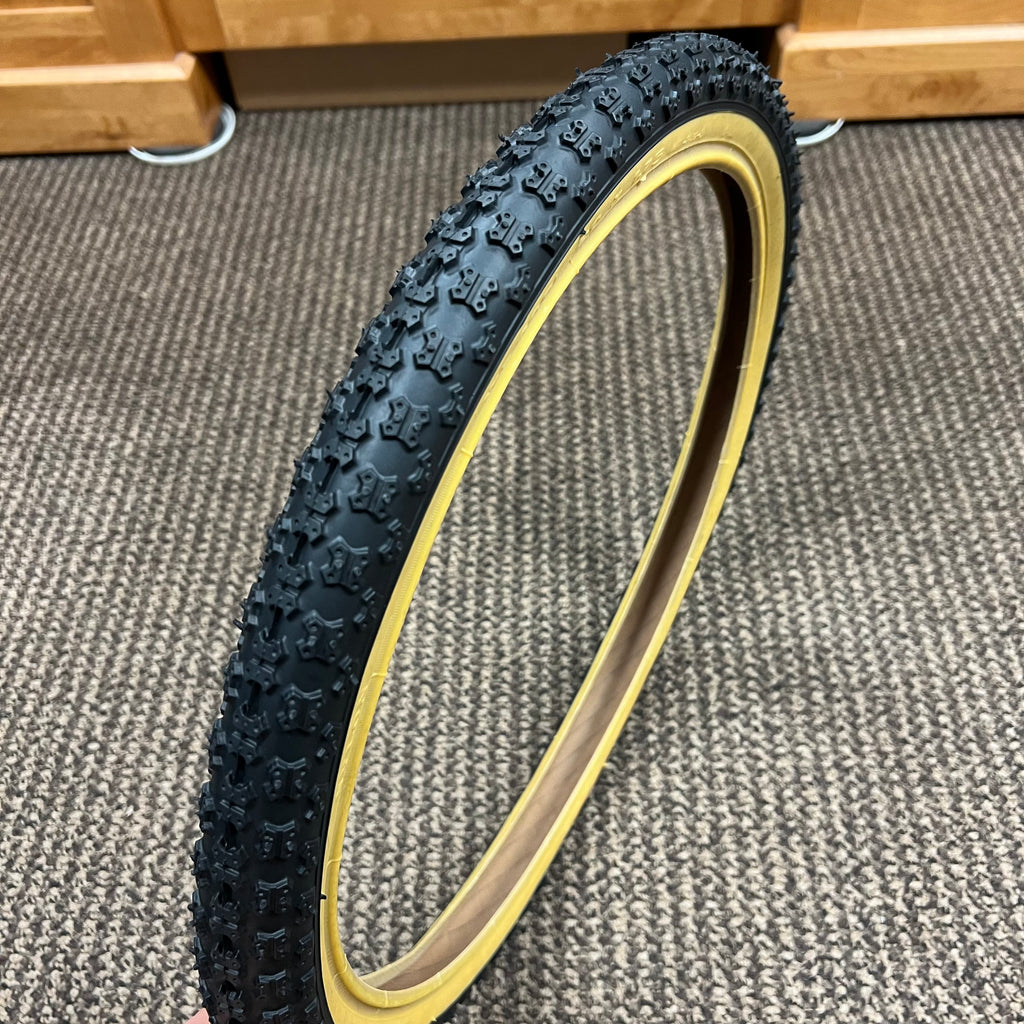 BICYCLE TIRE 20 X 1.75 BLACK / GUM FITS OLD SCHOOL BMX MONGOOSE SCHWINN OTHERS