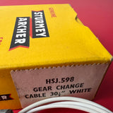 STURMEY ARCHER GEAR CHANGE CABLE 30-1/2" WHITE HSJ598 VINTAGE NOS
