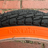 BICYCLE TIRES 20 X 1.95 BLACK / ORANGE WALL FIT OLD SCHOOL BMX GT MONGOOSE SCHWINN & OTHERS