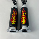 FLAME BICYCLE GRIPS LEATHER & STREAMERS FOR CHOPPER SEARS SCHWINN OTHERS NEW
