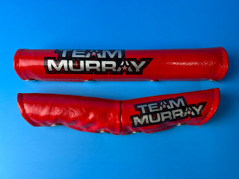 OLD SCHOOL BMX TEAM MURRAY RED / SILVER / BLACK PAD SET VINTAGE NOS