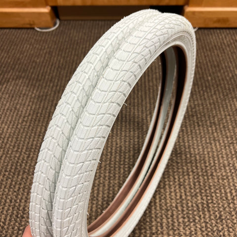BICYCLE TIRES 20 X 1.95 WHITE WALL FITS OLD SCHOOL BMX MONGOOSE SCHWINN OTHERS