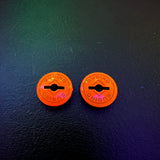 SUGINO BMX CRANK DUST CAPS FLUORESCENT ORANGE FOR OLD SCHOOL BMX BIKES