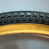 24 x 1.75 Cheng Shin Mountain Bike Tire – Gum Wall / Black Tread – NOS