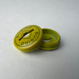 SUGINO BMX CRANK DUST CAPS FLUORESCENT YELLOW FOR OLD SCHOOL BMX BIKES