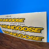 MONGOOSE XBAR & FRONT FORK DECAL STICKER SET MID SCHOOL VINTAGE NOS