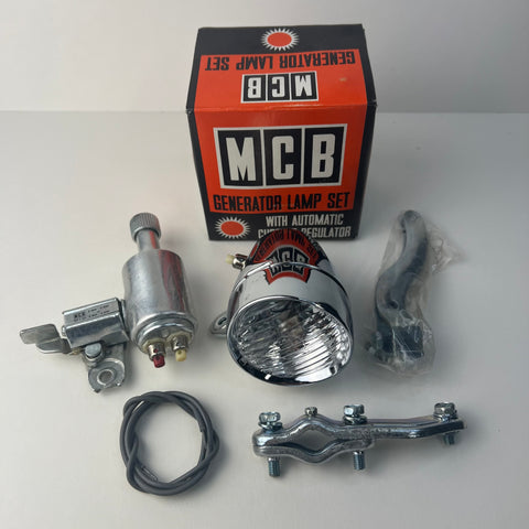 Vintage MCB Bicycle Generator Light Set NOS 6V 3W Chrome Headlamp Japan Box