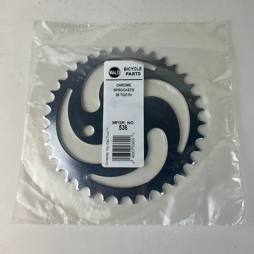 NOS Wald 536 Chrome Bicycle Chainring Sprocket 36T 36 Tooth Vintage Sealed