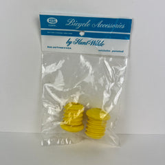 Vintage NOS Hunt-Wilde Yellow Bicycle Handlebar End Plugs Bar Caps Schwinn USA