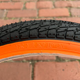 BICYCLE TIRE 20 X 1.95 BLACK / ORANGE WALL FITS OLD SCHOOL BMX GT MONGOOSE SCHWINN