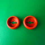 SUGINO BMX CRANK DUST CAPS FLUORESCENT ORANGE FOR OLD SCHOOL BMX BIKES