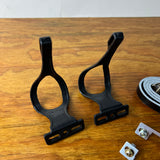 BUCKEYE VP-706 TOE CLIPS WITH TOE STRAPS / BOLTS FOR ROAD TRACK BIKES VINTAGE