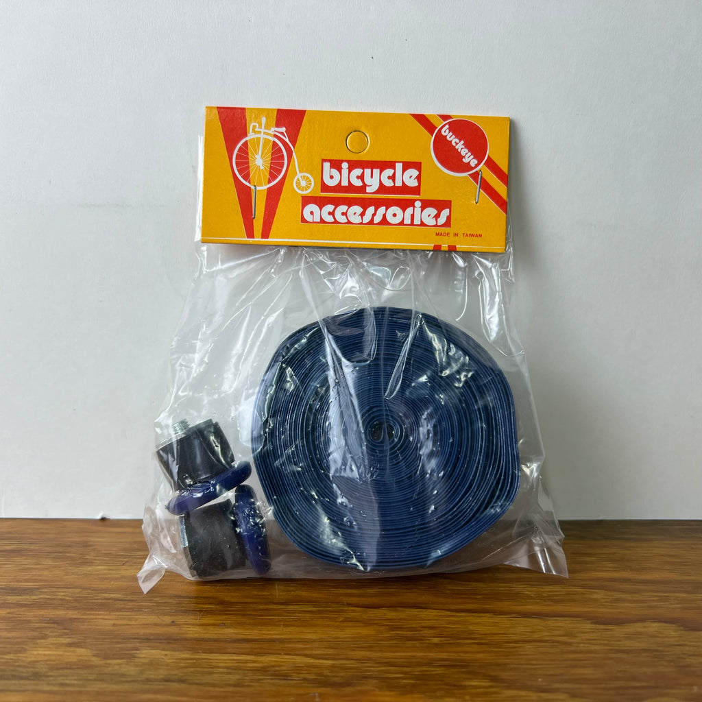 BICYCLE HANDLEBAR TAPE & PLUGS SOLID BLUE FITS MURRAY SCHWINN OTHERS VINTAGE NOS